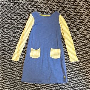 Mini Boden Blue Dress with Yellow Trim